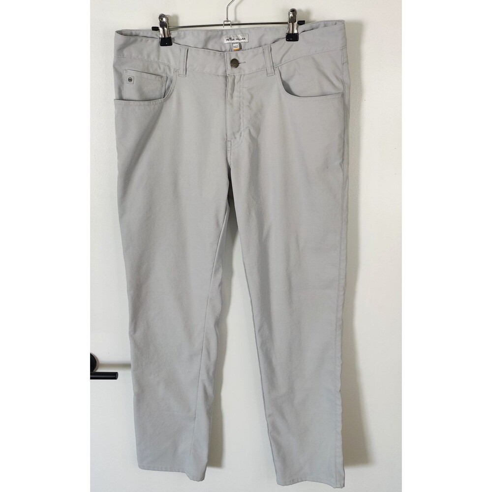 Peter Millar Pants EB66 Classic Fit Beige Mens 34x31 (Tag 34x32) Stretch Golf